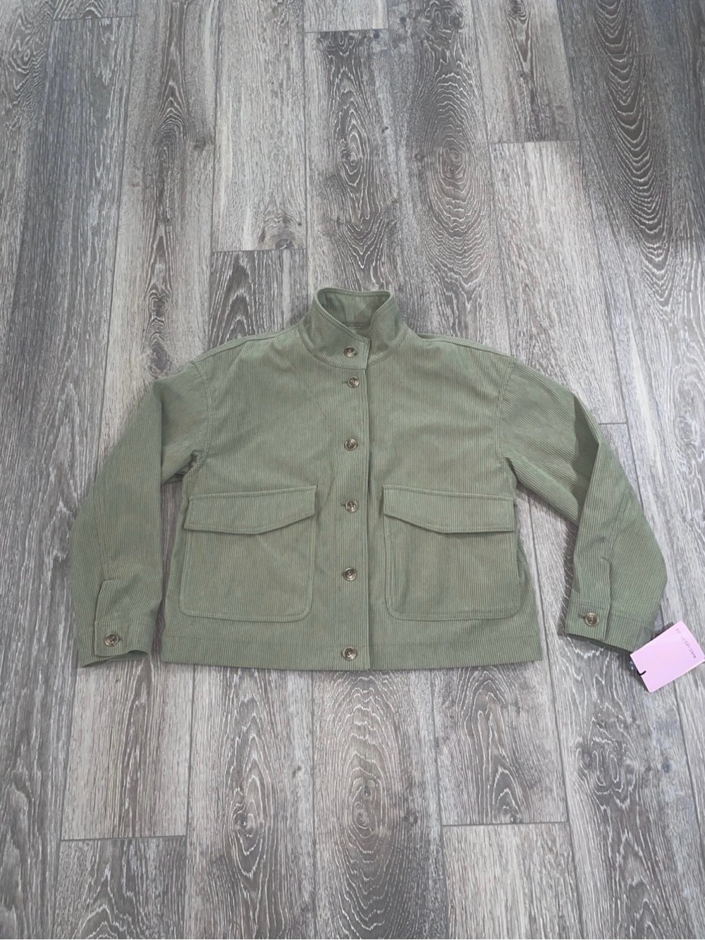 New Olive Green Button-Up Avce Les Filles Corduroy Jacket